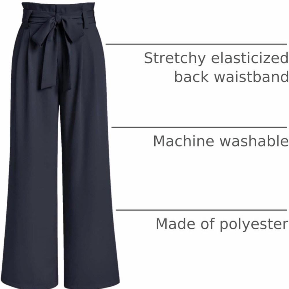 Illusory Women's Navy Wide-Leg Pants sz Lg